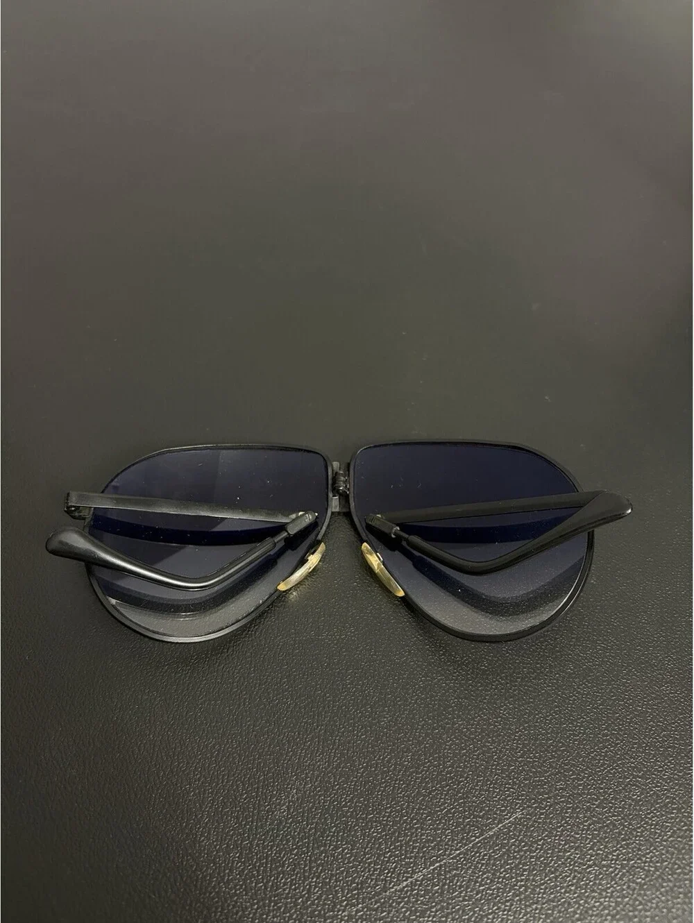 Vintage Folding Aviator Sunglasses Blue Gradient Lenses w/ Carrera Case